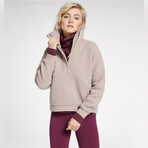 🏃‍♀️CALIA Women's Cloud Zip Placket Sweatshirt Smokey Mauve